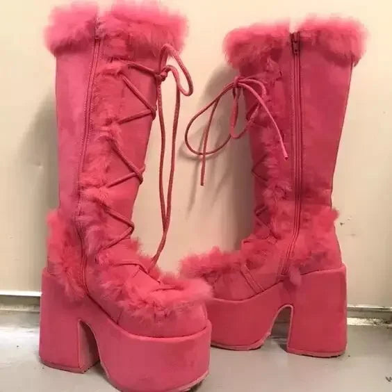 Faux Fur Platform Wedge