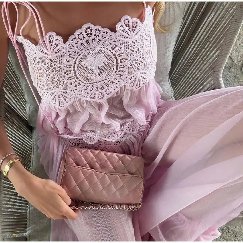 Sheer Lace Ruffle Chic Set