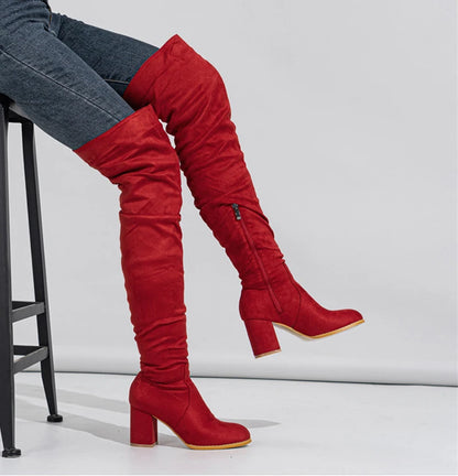 Over The Knee Chunky Block Boot