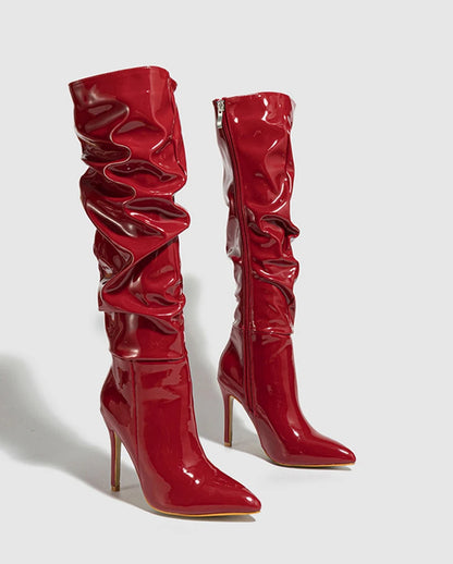 Pointed Patent Leather Zip