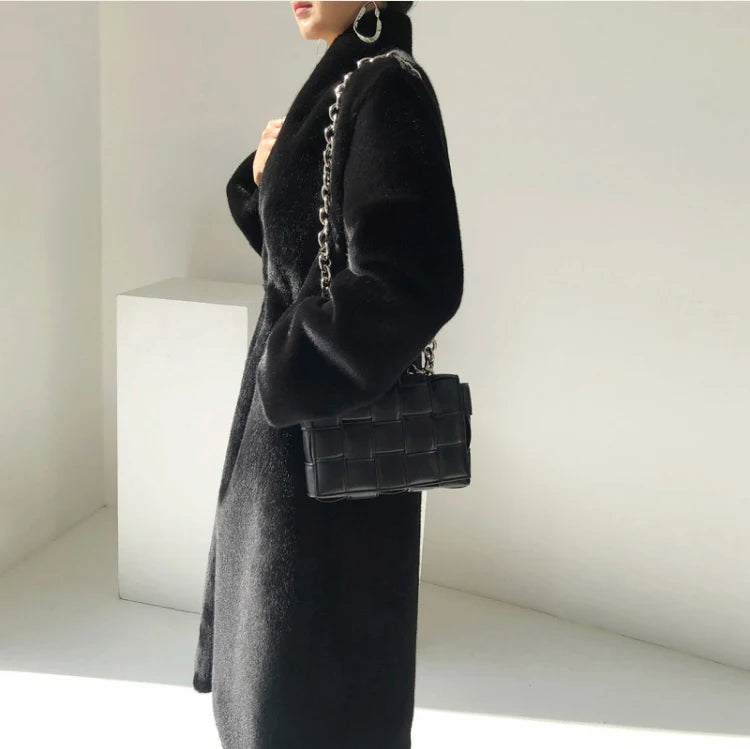 Faux Mink Fur Coat