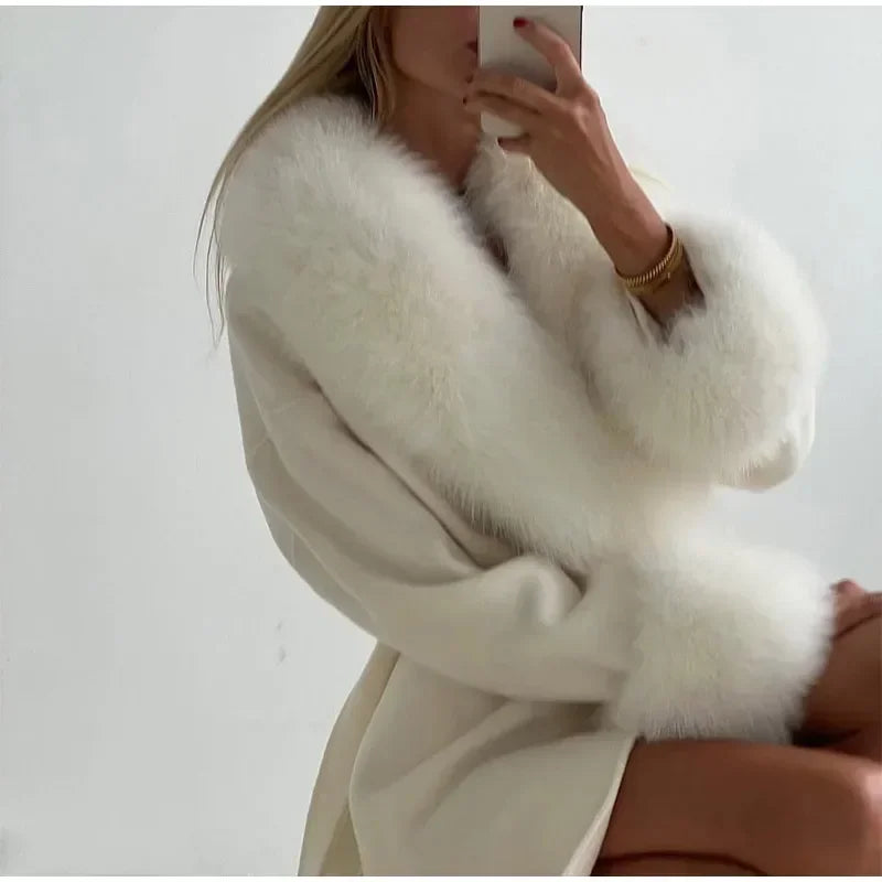 Chic Retro Black Fur Coat