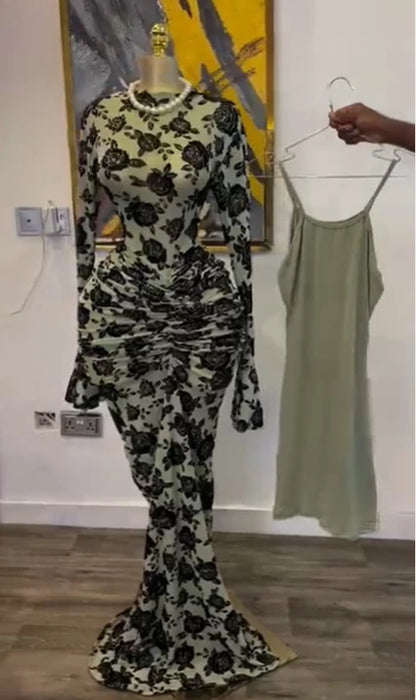 Stacked Mesh See Though with Lining