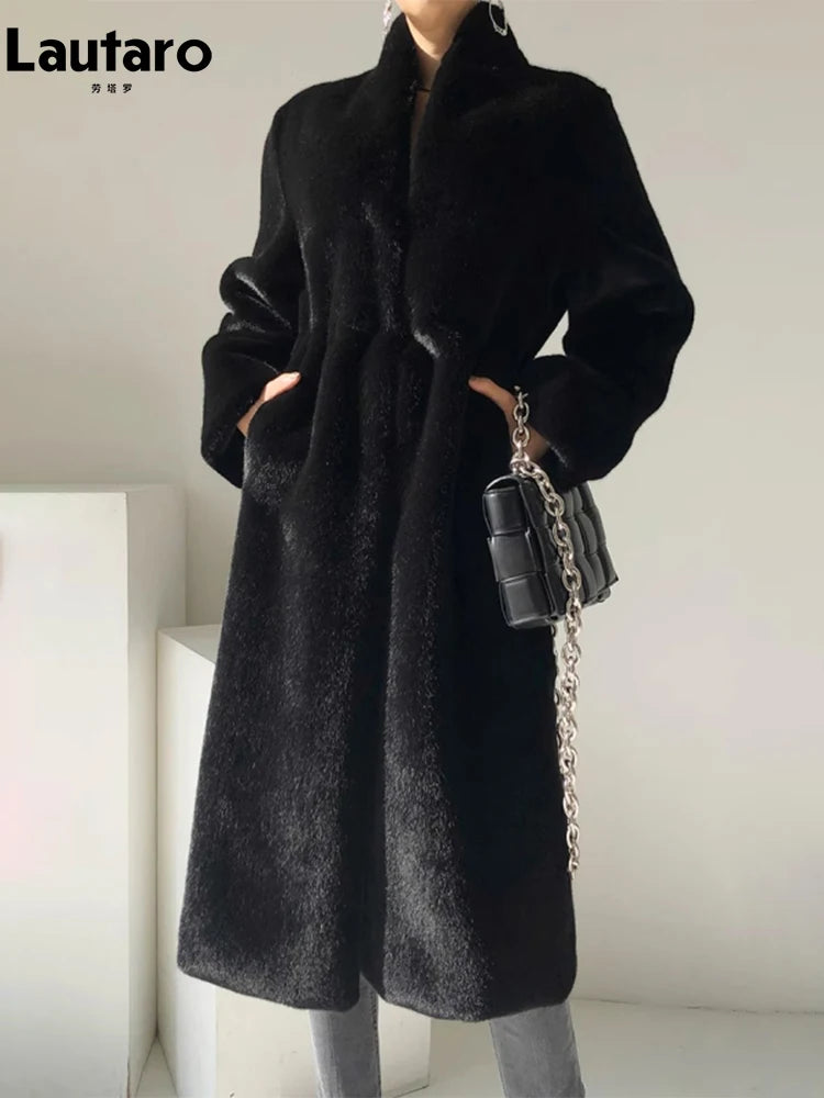 Faux Mink Fur Coat