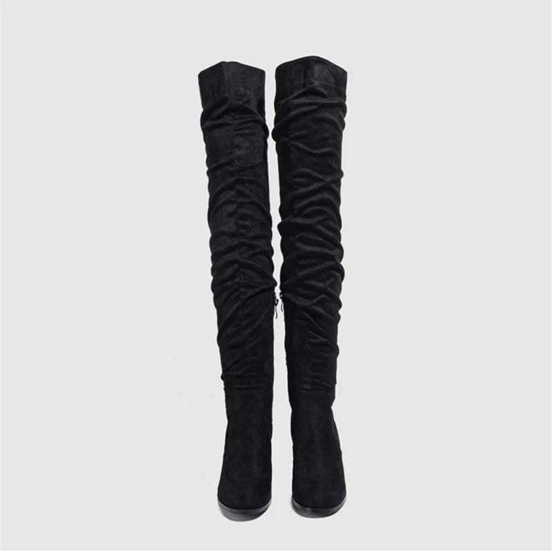 Over The Knee Chunky Block Boot