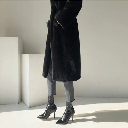 Faux Mink Fur Coat