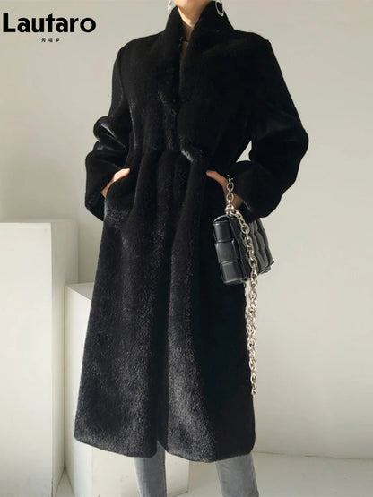 Faux Mink Fur Coat