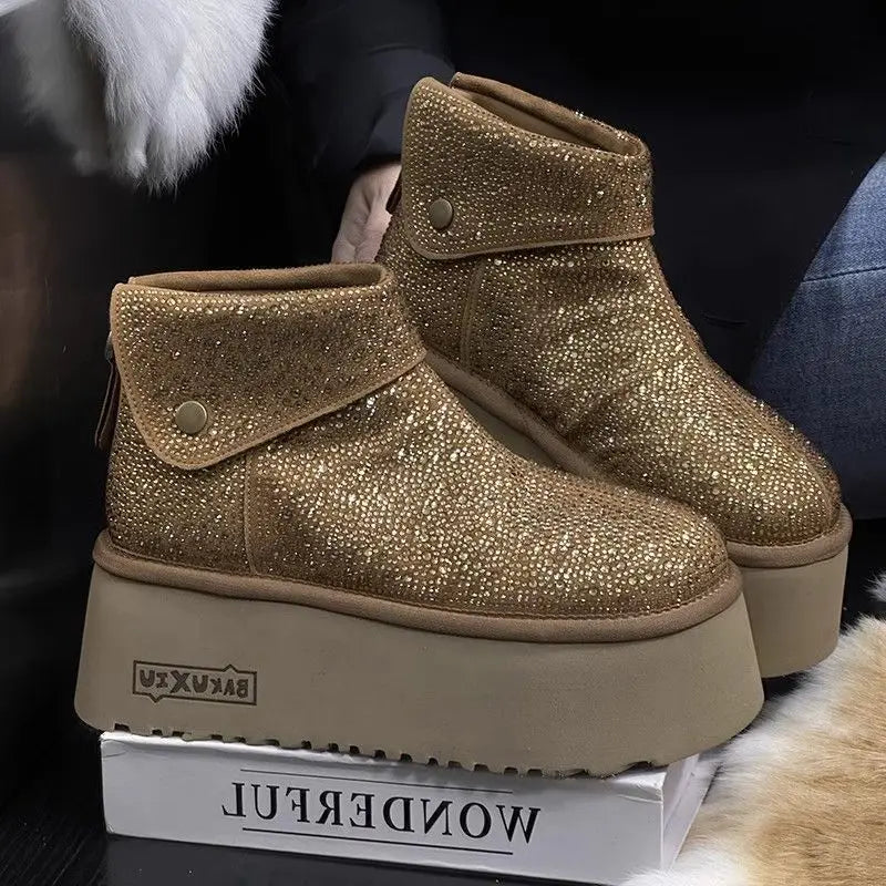 Rhinestone Ankle Boots