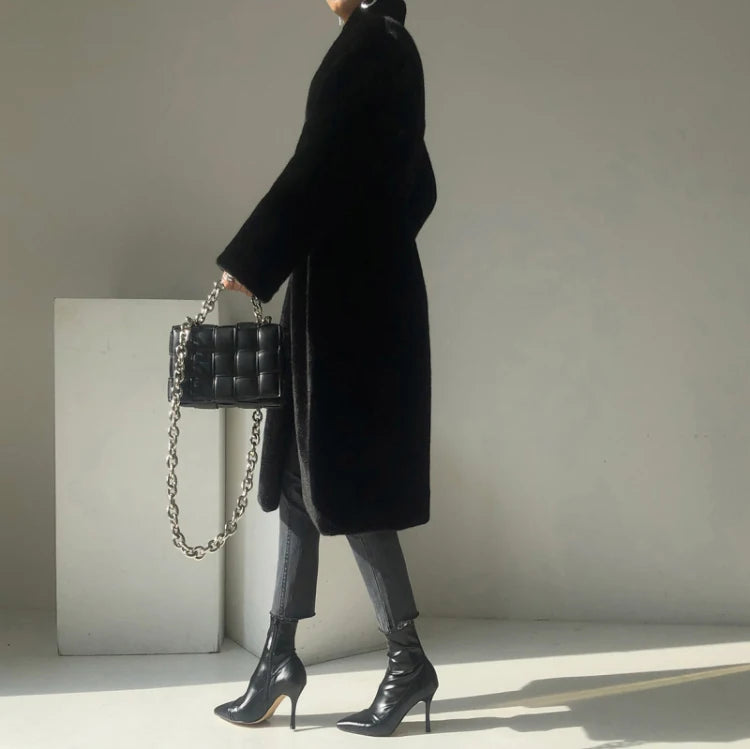 Faux Mink Fur Coat
