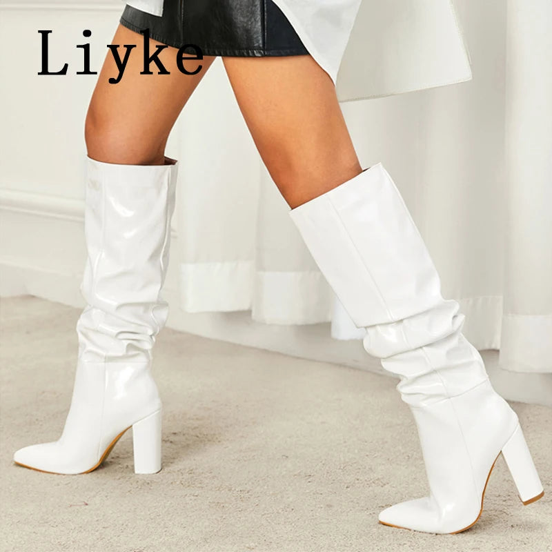 Pleated Point Slip On Boot