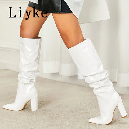 Pleated Point Slip On Boot