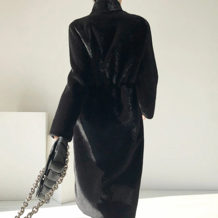 Faux Mink Fur Coat