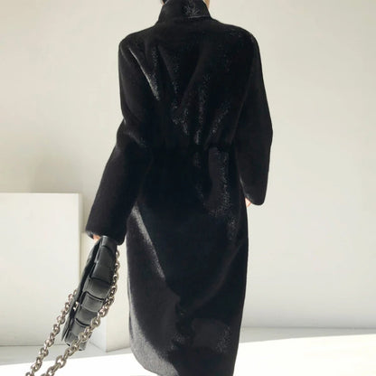 Faux Mink Fur Coat