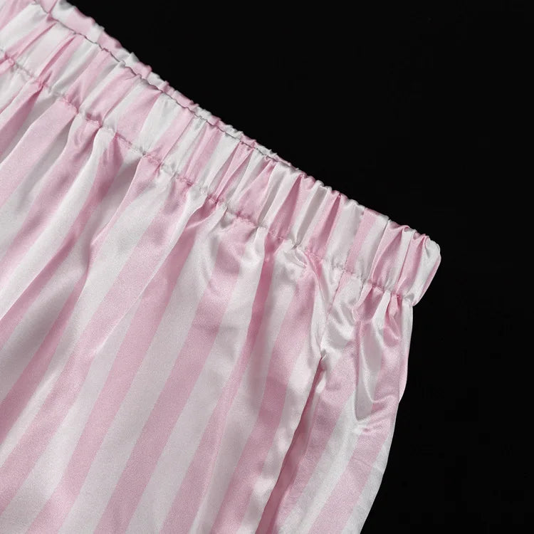 Pink Stripe Long Sleeve Pajamas Set