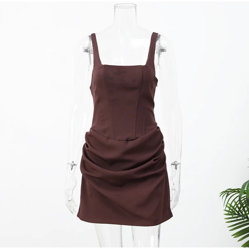 Solid Pleated Hem Mini