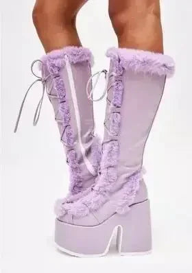 Faux Fur Platform Wedge