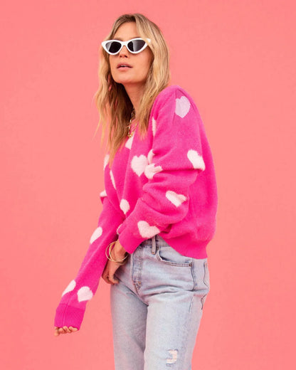 Hot Pink Oversized Knit Sweater