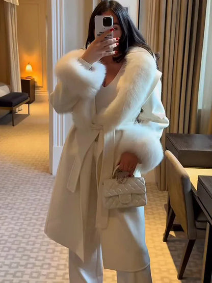 Chic Retro Black Fur Coat