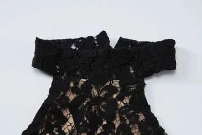 Lace Halter Backless Maxi Dress