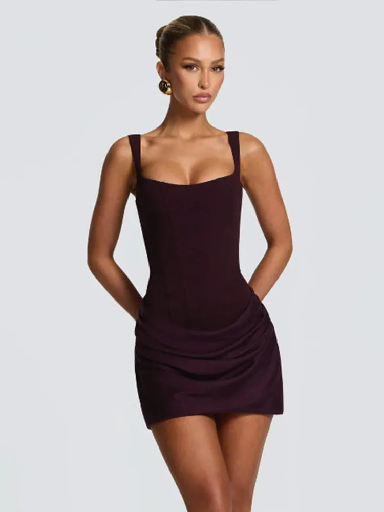 Solid Pleated Hem Mini
